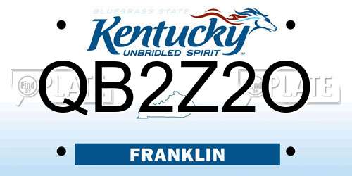 QB2Z2O Kentucky License Plate