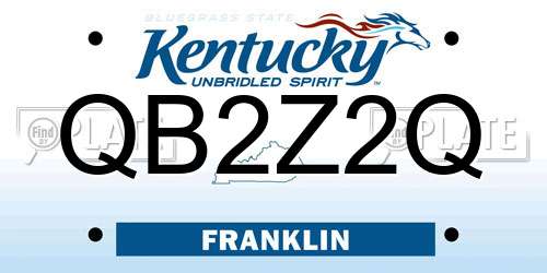 QB2Z2Q Kentucky License Plate