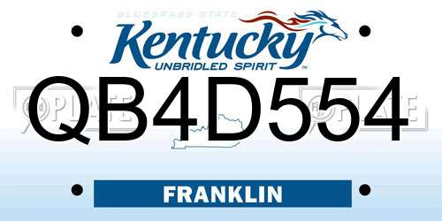 QB4D554 Kentucky License Plate