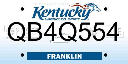 QB4Q554 Kentucky License Plate
