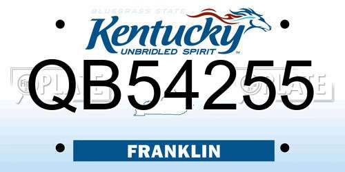 QB54255 Kentucky License Plate