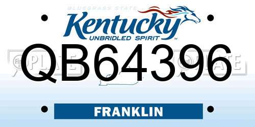 QB64396 Kentucky License Plate