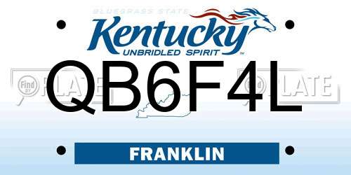 QB6F4L Kentucky License Plate