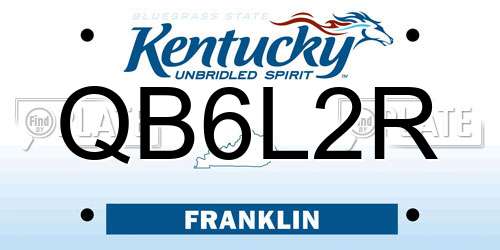 QB6L2R Kentucky License Plate