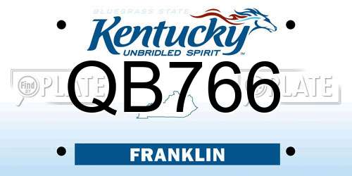QB766 Kentucky License Plate