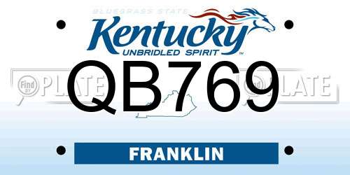 QB769 Kentucky License Plate