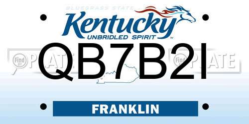QB7B2I Kentucky License Plate