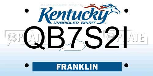 QB7S2I Kentucky License Plate