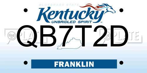 QB7T2D Kentucky License Plate