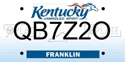 QB7Z2O Kentucky License Plate