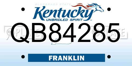 QB84285 Kentucky License Plate