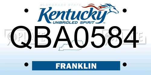 QBA0584 Kentucky License Plate