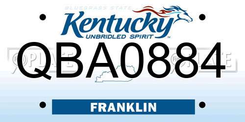 QBA0884 Kentucky License Plate