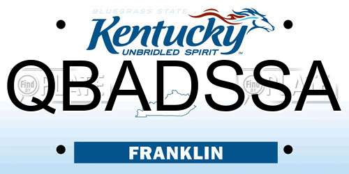 QBADSSA Kentucky License Plate