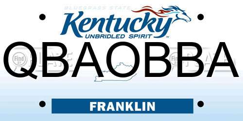 QBAOBBA Kentucky License Plate
