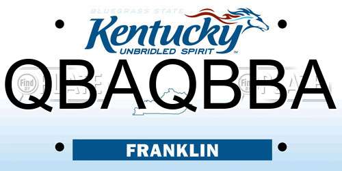 QBAQBBA Kentucky License Plate