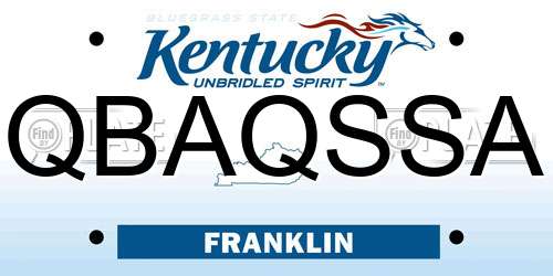 QBAQSSA Kentucky License Plate