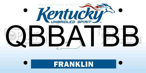 QBBATBB Kentucky License Plate