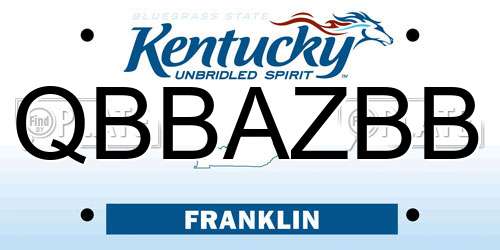 QBBAZBB Kentucky License Plate