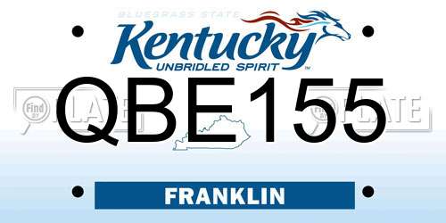 QBE155 Kentucky License Plate