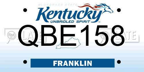 QBE158 Kentucky License Plate
