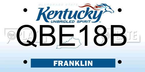 QBE18B Kentucky License Plate