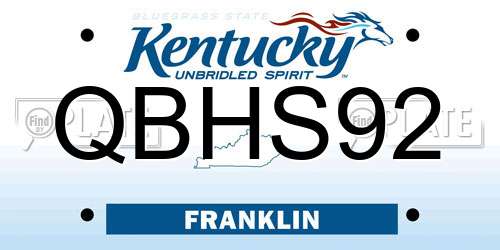 QBHS92 Kentucky License Plate