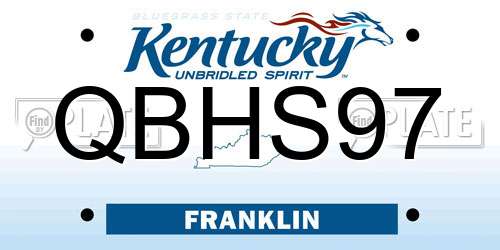 QBHS97 Kentucky License Plate