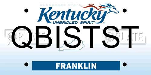 QBISTST Kentucky License Plate