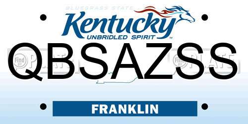 QBSAZSS Kentucky License Plate