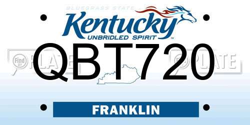 QBT720 Kentucky License Plate