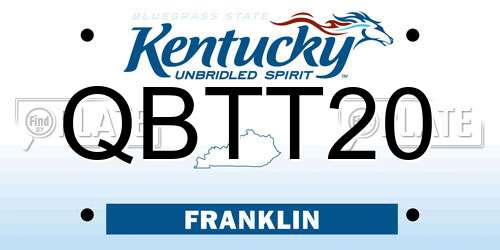QBTT20 Kentucky License Plate