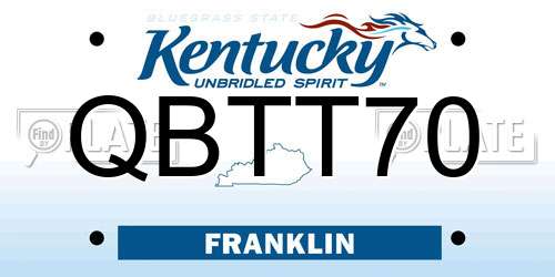 QBTT70 Kentucky License Plate