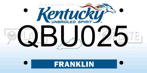 QBU025 Kentucky License Plate