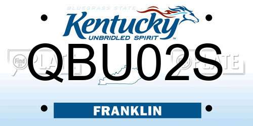 QBU02S Kentucky License Plate
