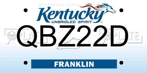 QBZ22D Kentucky License Plate
