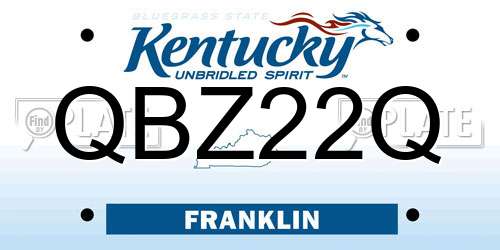 QBZ22Q Kentucky License Plate
