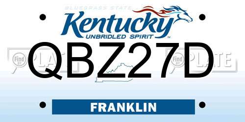 QBZ27D Kentucky License Plate