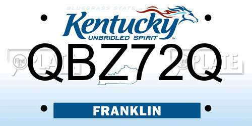 QBZ72Q Kentucky License Plate