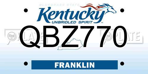 QBZ770 Kentucky License Plate