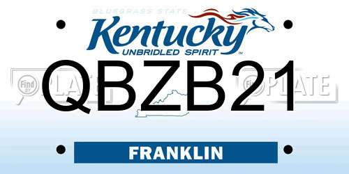 QBZB21 Kentucky License Plate