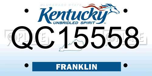 QC15558 Kentucky License Plate
