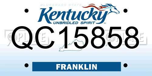 QC15858 Kentucky License Plate