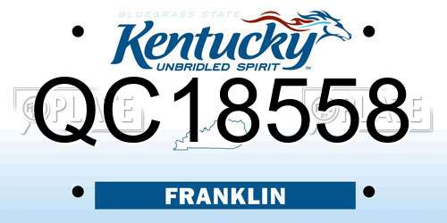 QC18558 Kentucky License Plate