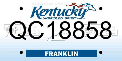 QC18858 Kentucky License Plate