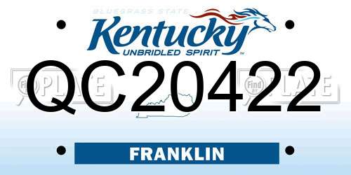 QC20422 Kentucky License Plate