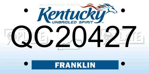 QC20427 Kentucky License Plate