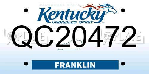 QC20472 Kentucky License Plate