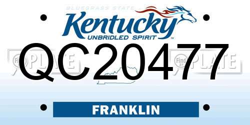 QC20477 Kentucky License Plate
