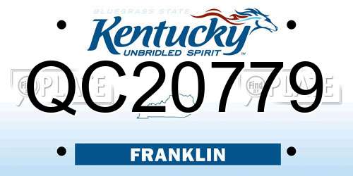 QC20779 Kentucky License Plate